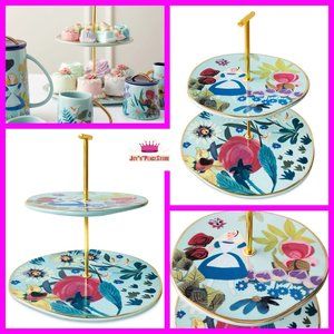 Disney Alice in Wonderland by Mary Blair Floral Teatime 2-Tiered Serving Tray